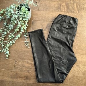 Secret faux-leather leggings